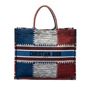 Pre-Loved Dior Large Canvas French Flag Book Tote